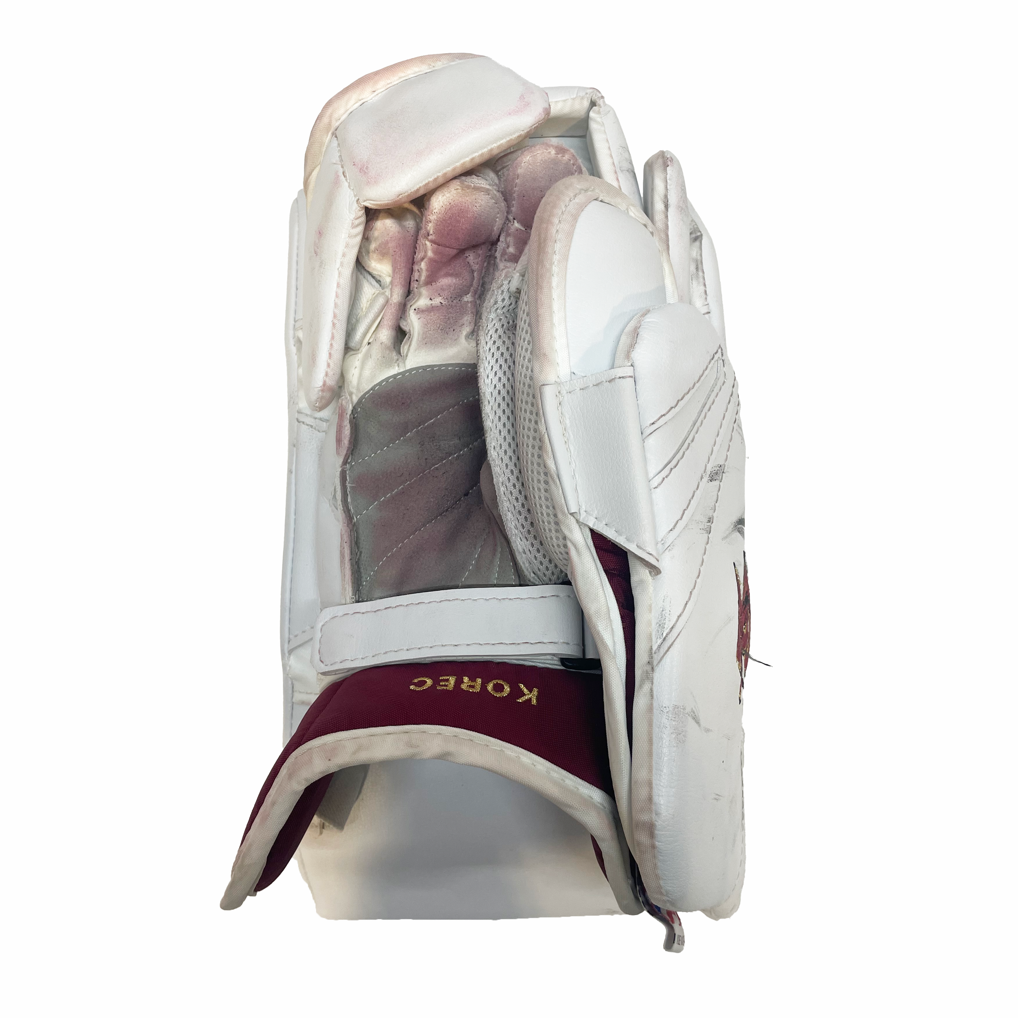 Vaughn Velocity VX1 - Used NCAA Pro Stock Goalie Full Set (White/Maroon/Gold)