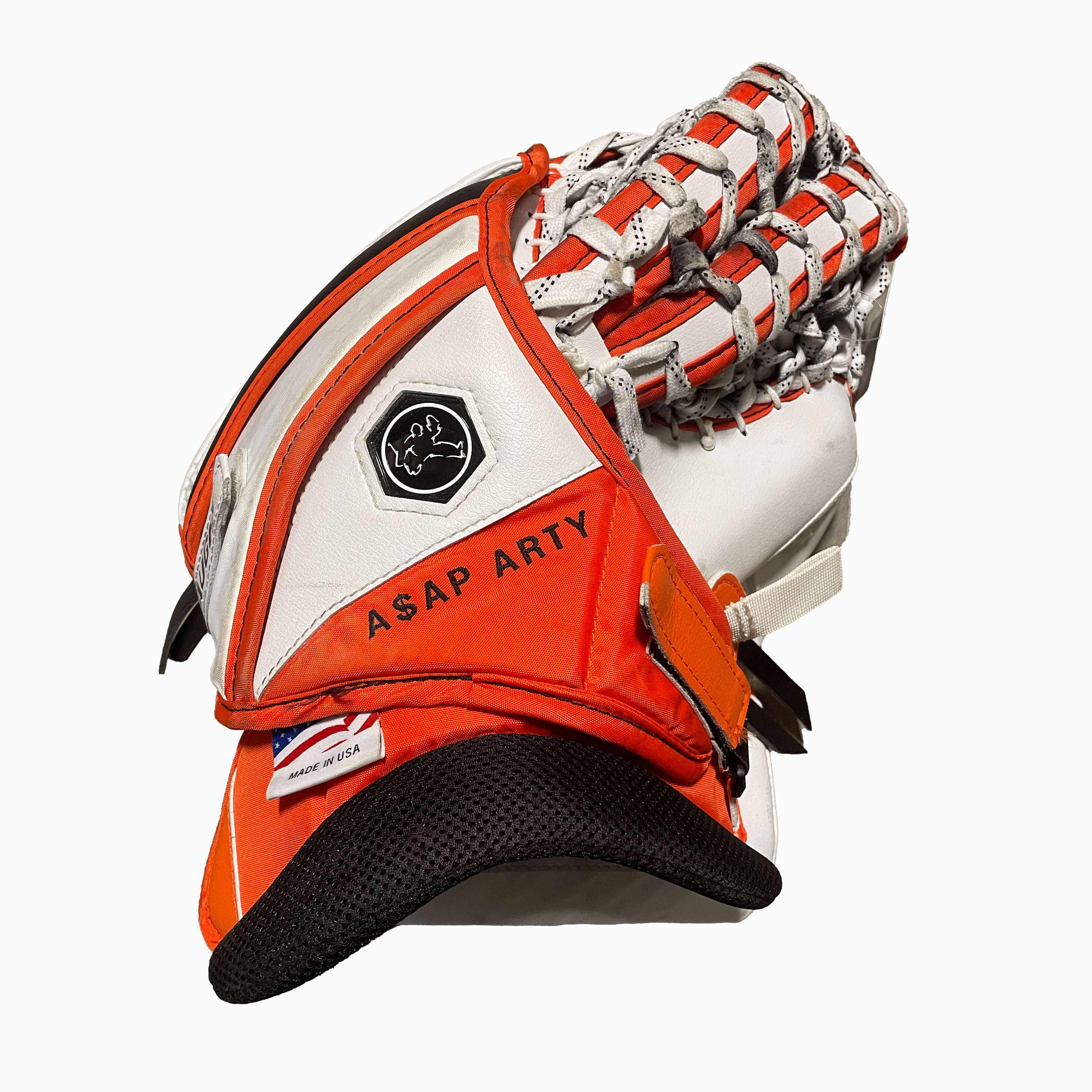 Vaughn Ventus SLR3 - Used Pro Stock Goalie Glove (White/Orange/Black)