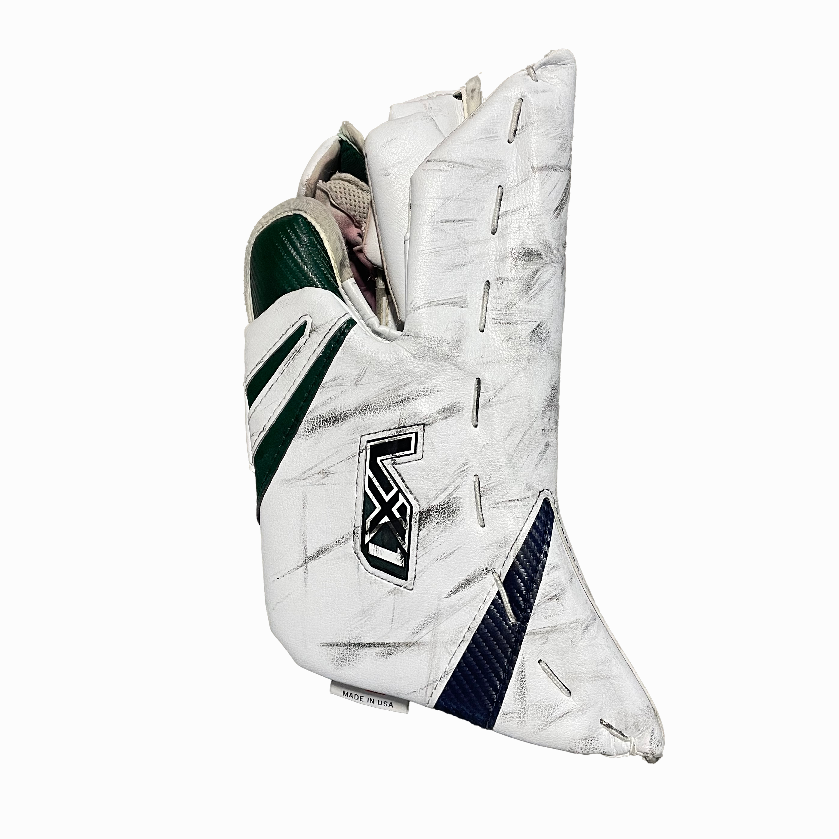 Vaughn Velocity VX1 - Used NCAA Pro Stock Goalie Full Set (White/Green/Navy)
