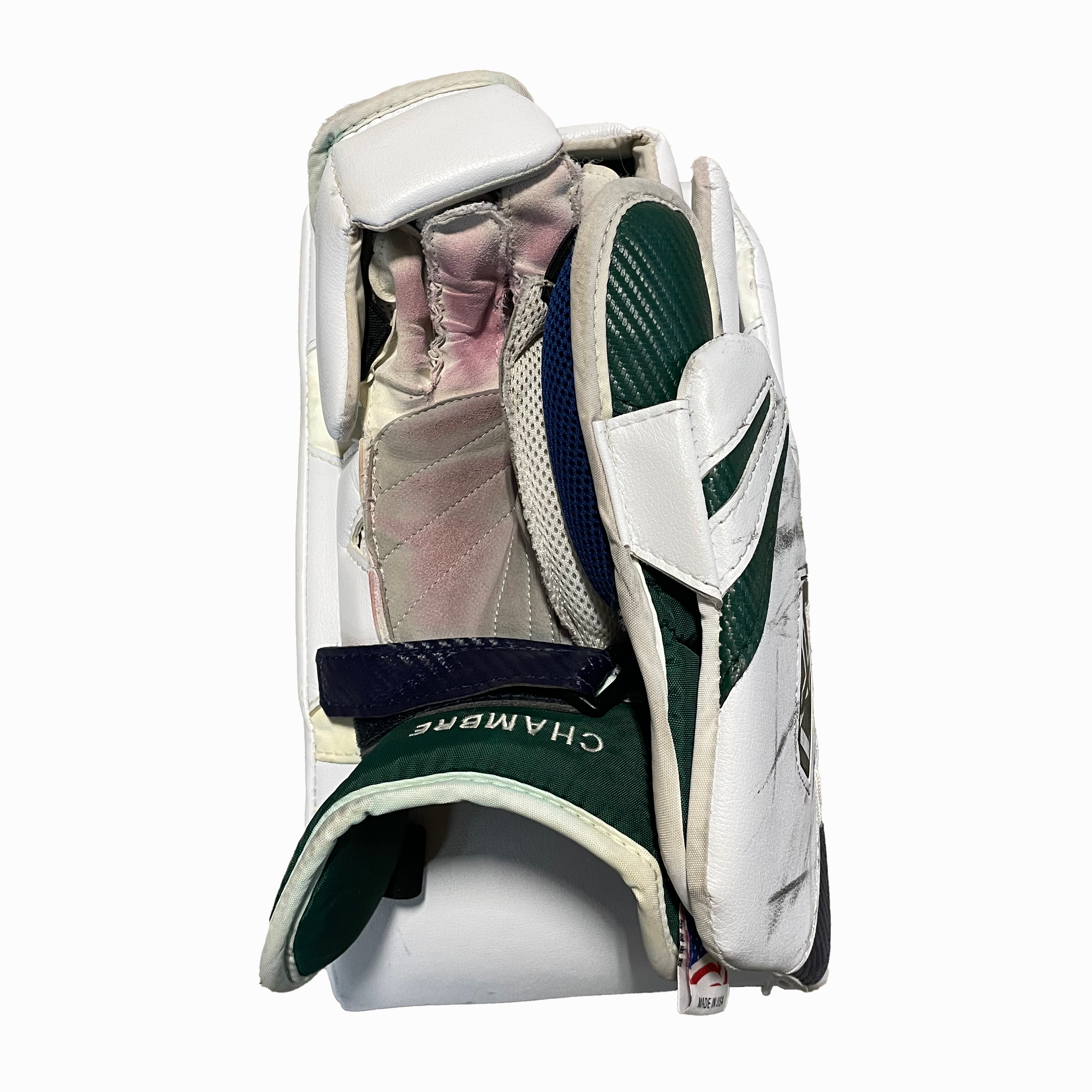 Vaughn Velocity VX1 - Used NCAA Pro Stock Goalie Full Set (White/Green/Navy)