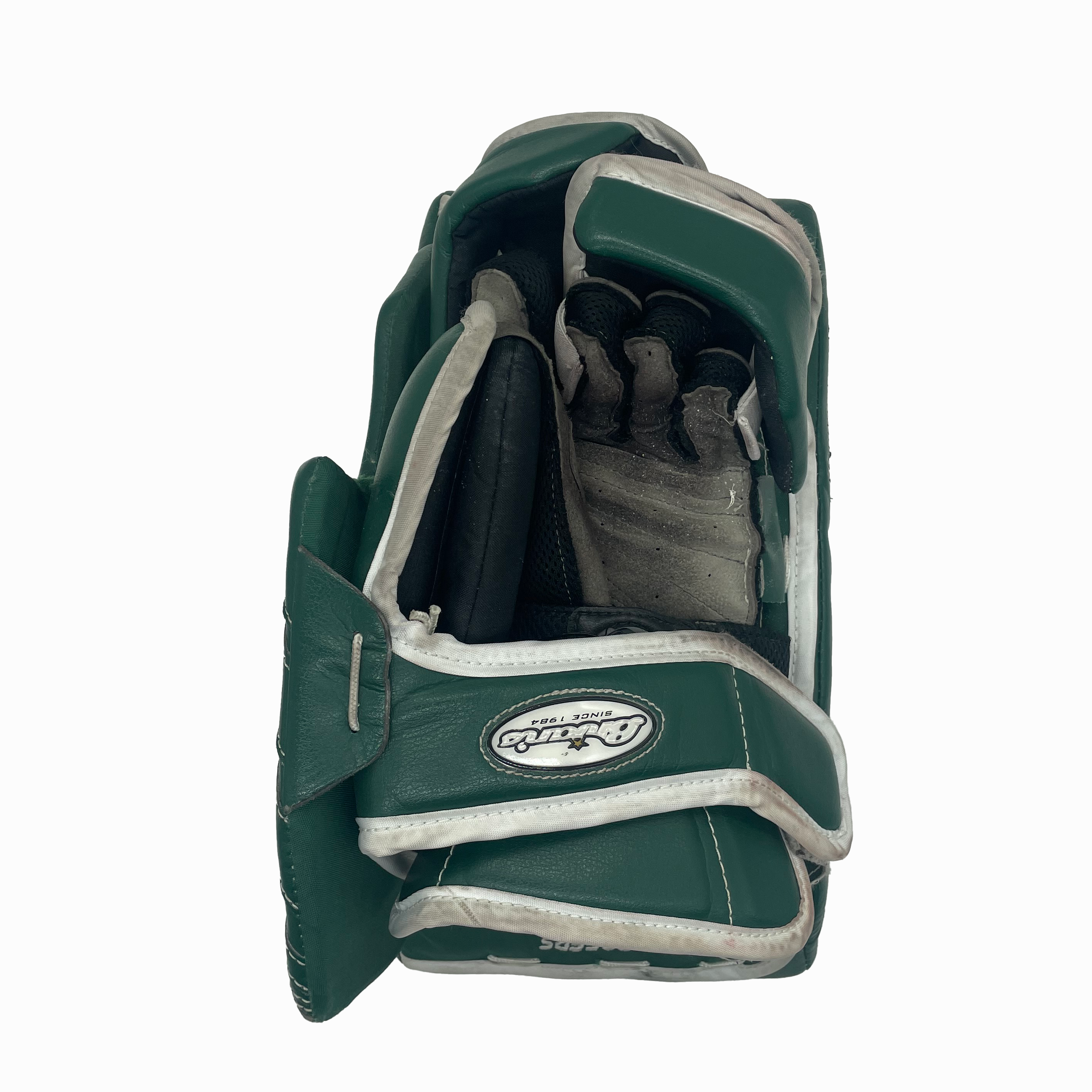 Brian's Gnetik V - Used NCAA Pro Stock Full Right Goalie Blocker (Green/White)