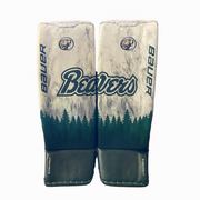 Bauer Supreme Shadow - Used Pro Stock Goalie Pads (White/Green)