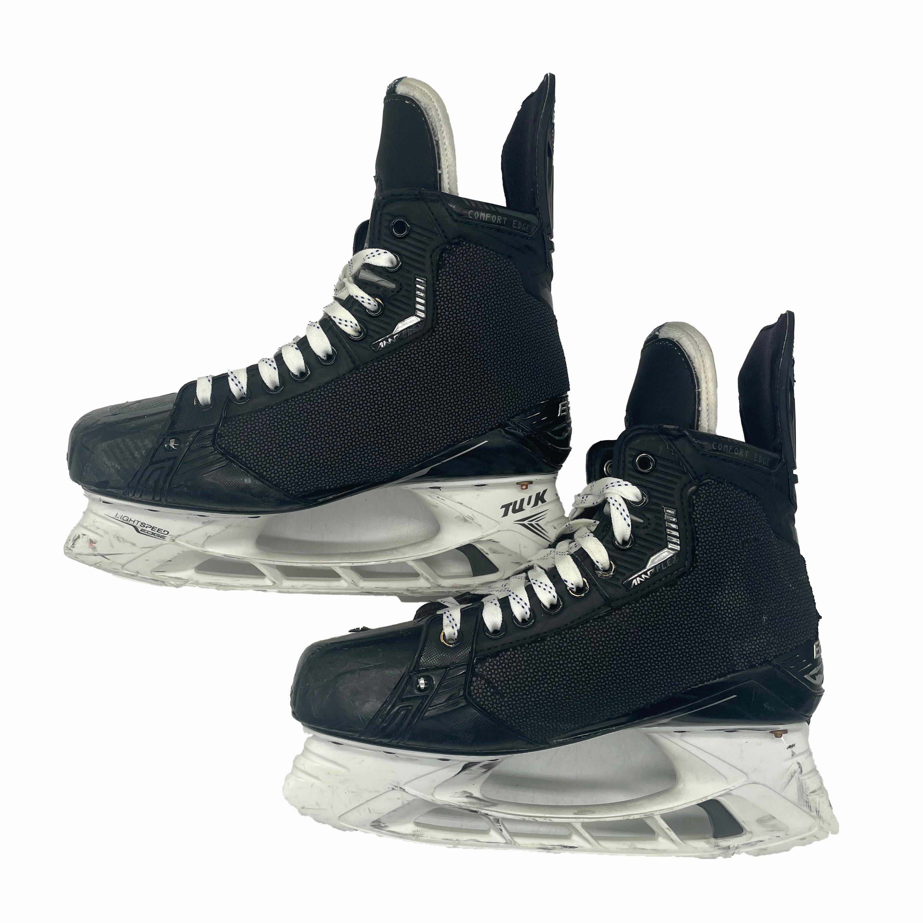 Bauer Supreme Mach - Used Pro Stock Hockey Skates With Shot Blockers - Size 9.5E