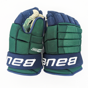 Bauer Pro Series - Gants NCAA Pro Stock d'occasion (vert/bleu)