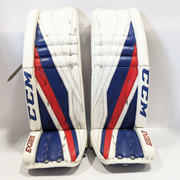 CCM Extreme Flex III - Jambières de gardien de but Pro Stock d'occasion (blanc/bleu/rouge)