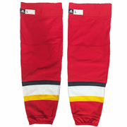 LNH - Chaussettes de hockey Adidas d'occasion - Flames de Calgary (rouge/blanc/jaune)