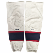 OHL - Chaussette de hockey CCM d'occasion (blanc/bleu marine/rouge)
