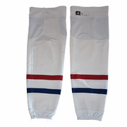 LNH - Chaussettes de hockey Adidas Pro Stock d'occasion - Canadiens de Montréal (blanc/rouge/bleu)