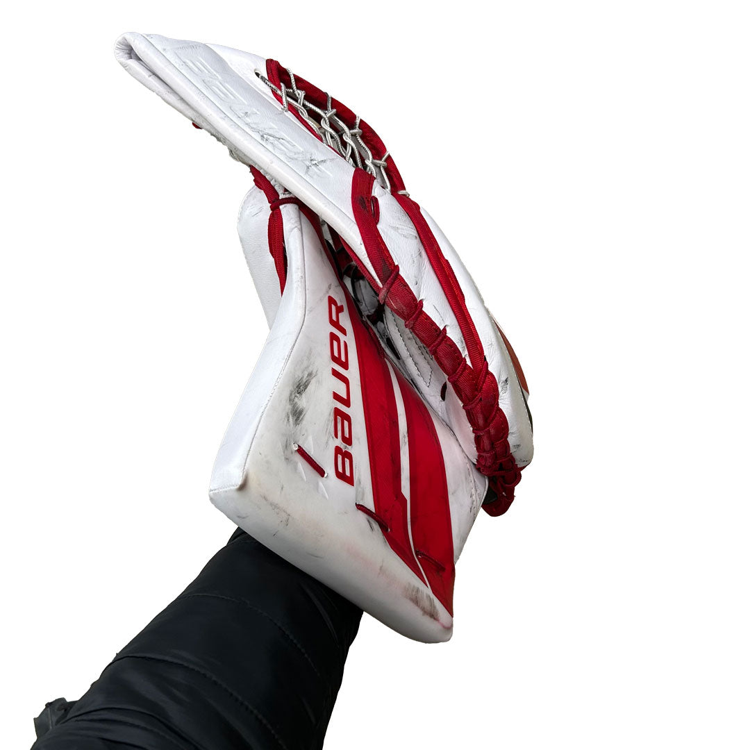 Bauer Supreme Shadow - Used Pro Stock Goalie Glove (Red/White)