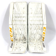 CCM Extreme Flex IV - Jambières de gardien de but Pro Stock d'occasion - (Blanc/Jaune/Noir)