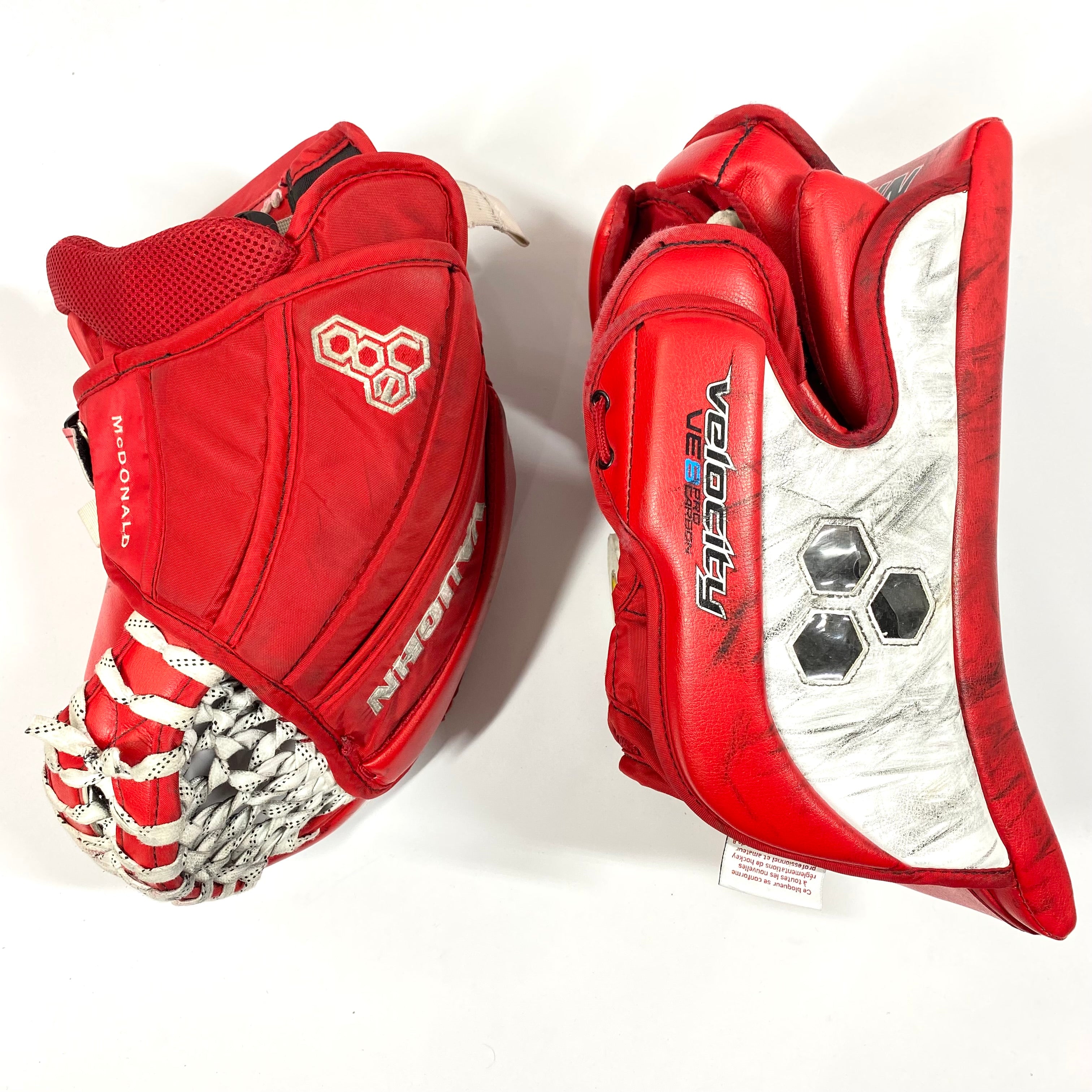 Vaughn Velocity VE8 - Pro Stock Goalie Pads - Full Set (Red/White)