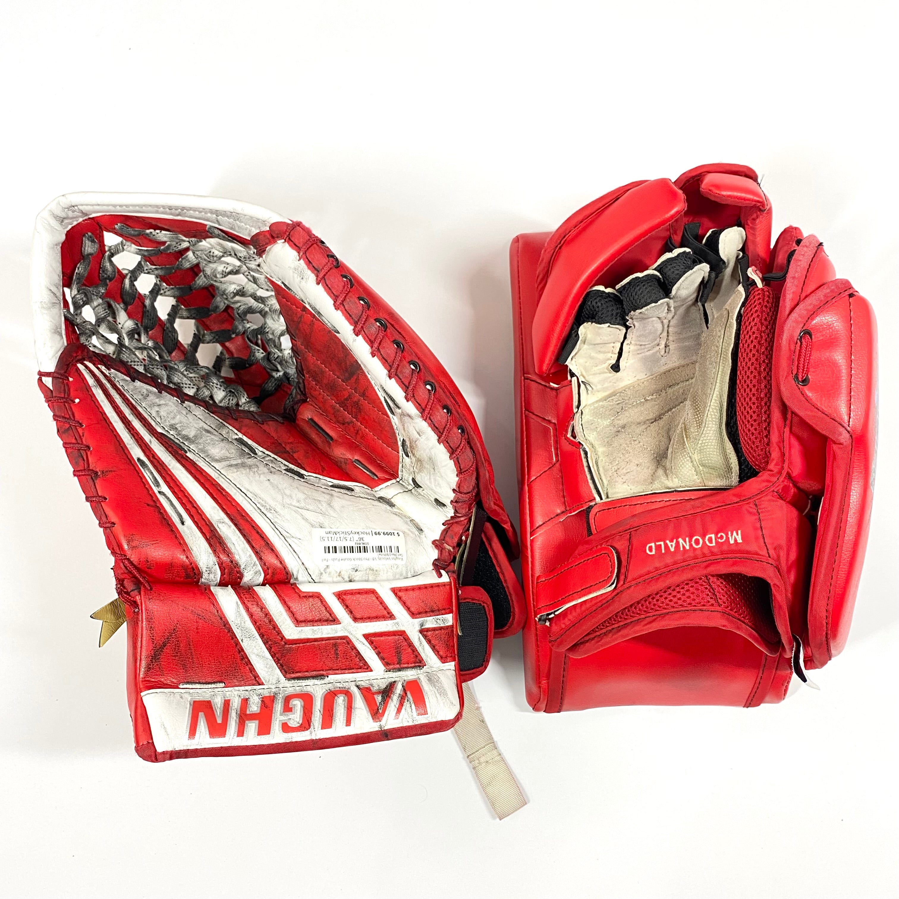 Vaughn Velocity VE8 - Pro Stock Goalie Pads - Full Set (Red/White)