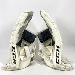 CCM AXIS - Jambières de gardien de but Pro Stock d'occasion (blanches)