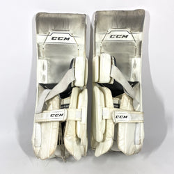 CCM AXIS - Jambières de gardien de but Pro Stock d'occasion (blanches)