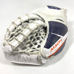 Bauer Supreme Mach - Gant de gardien de but Pro Stock d'occasion (blanc/orange/bleu marine)