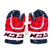 CCM HG12 - Gant de sport d'occasion NHL Pro Stock - Capitals de Washington - Nic Dowd (bleu marine/rouge/blanc)