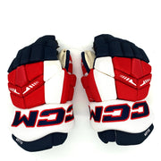 CCM HGTK - Gants d'occasion NHL Pro Stock - Capitals de Washington - Lars Eller (bleu marine/rouge/blanc)