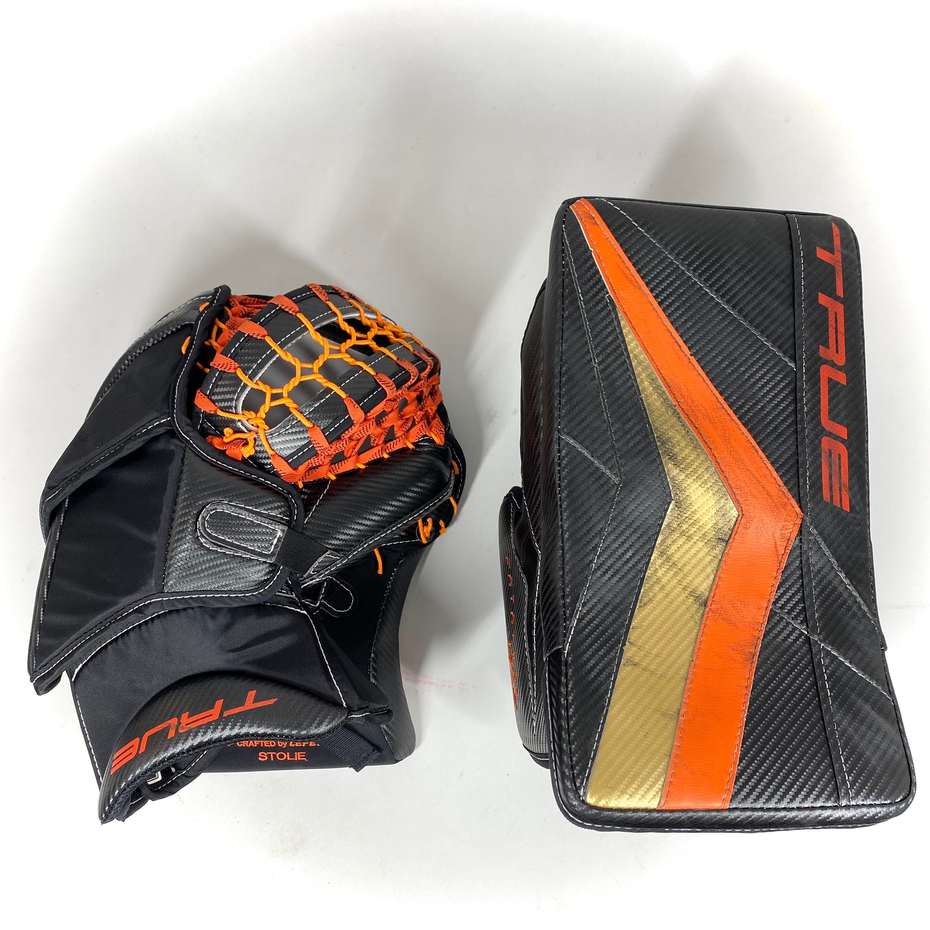 True PX3 - Used Pro Stock Goalie Full Set (Black/Gold/Orange)