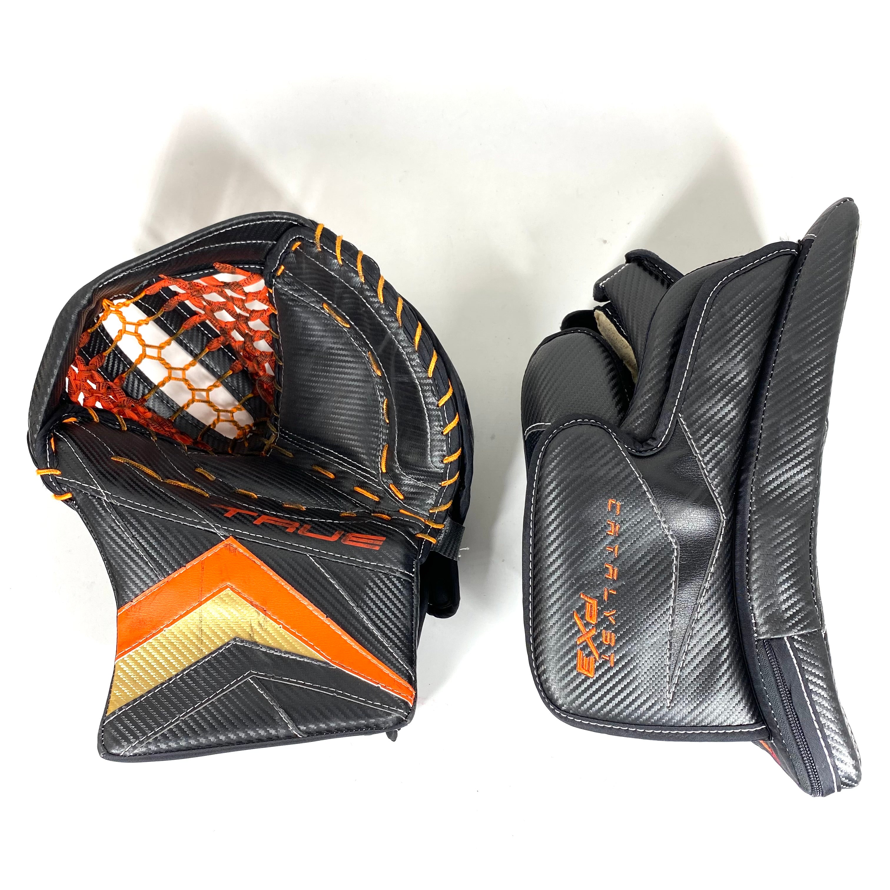 True PX3 - Used Pro Stock Goalie Full Set (Black/Gold/Orange)