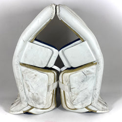 CCM Premier II - Ensemble de gardien de but complet NCAA Pro Stock d'occasion (blanc/or/bleu)