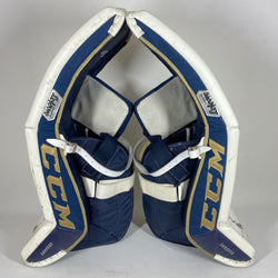CCM Premier II - Ensemble de gardien de but complet NCAA Pro Stock d'occasion (blanc/or/bleu)