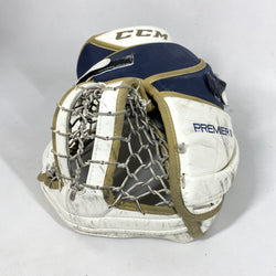 CCM Premier II - Ensemble de gardien de but complet NCAA Pro Stock d'occasion (blanc/or/bleu)
