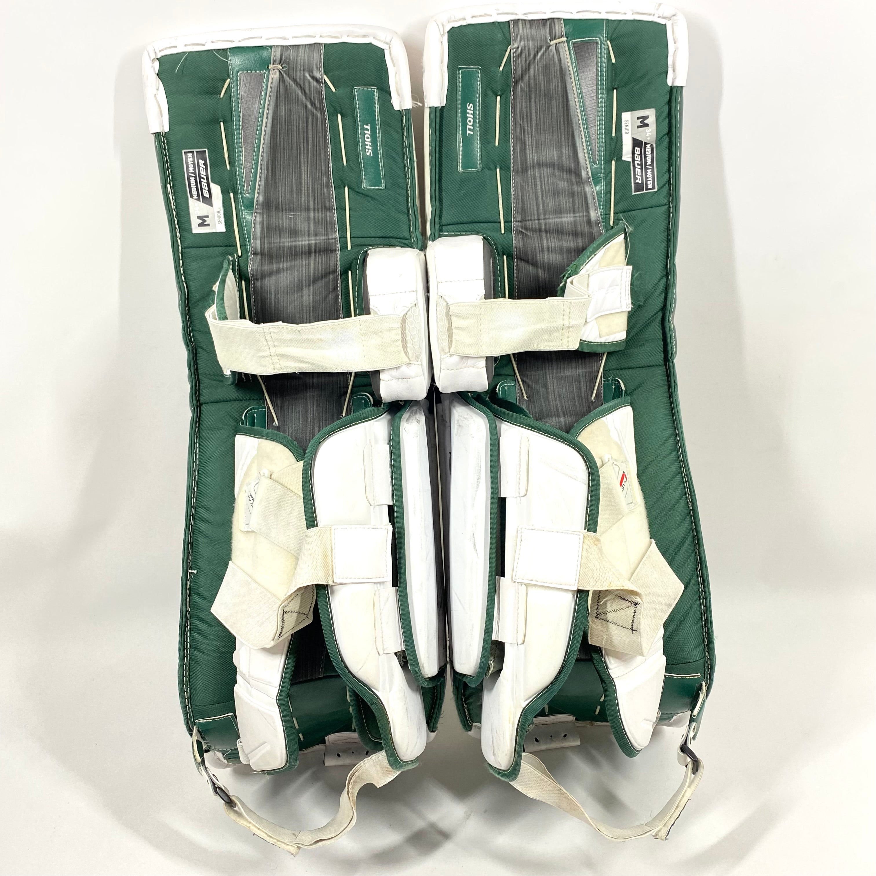 Bauer Supreme Ultrasonic - Jambières de gardien de but Pro Stock d'occasion (blanc/vert)