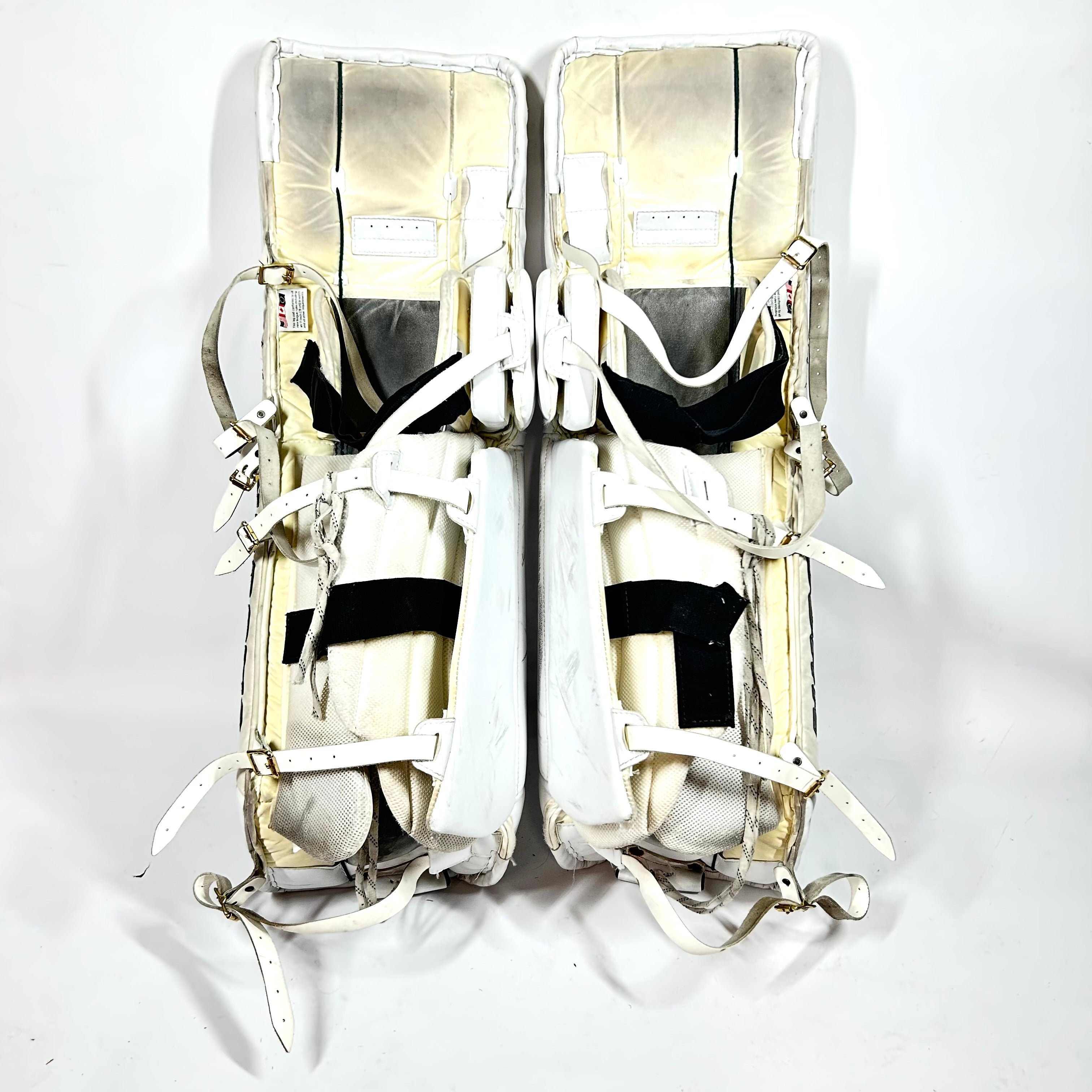 Vaughn Velocity V7 Pro XF Carbon - Pro Stock Goalie Pads - Full Set (White/Green/Gold)