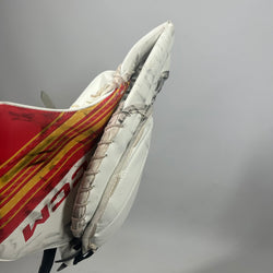 CCM Extreme Flex 6 - Gant de gardien de but Pro Stock d'occasion - (Blanc/Rouge/Jaune)