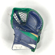 CCM Extreme Flex III - Gant de gardien de but Pro Stock d'occasion (bleu/vert/blanc)