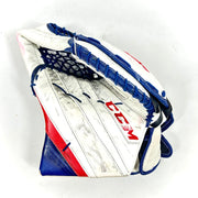 CCM Extreme Flex 5 - Gant de gardien de but Pro Stock d'occasion (blanc/bleu/rouge)