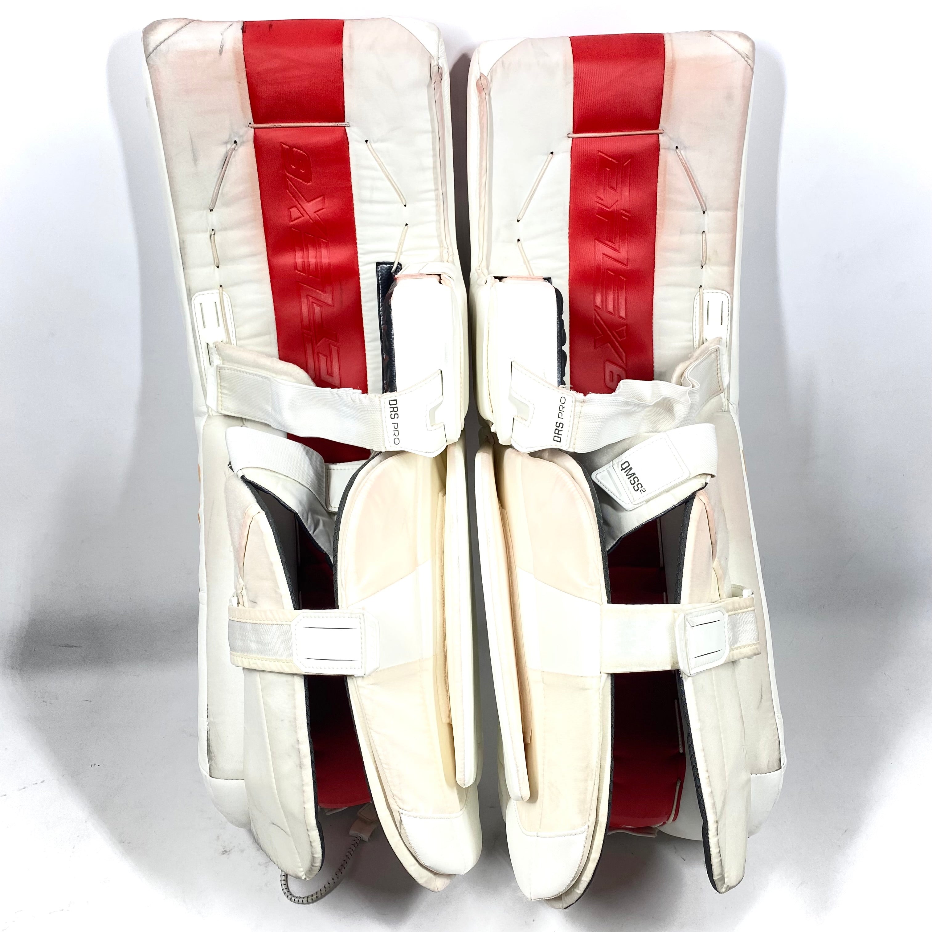 CCM Extreme Flex 6 - Jambières de gardien de but Pro Stock d'occasion (blanc/rouge/jaune)