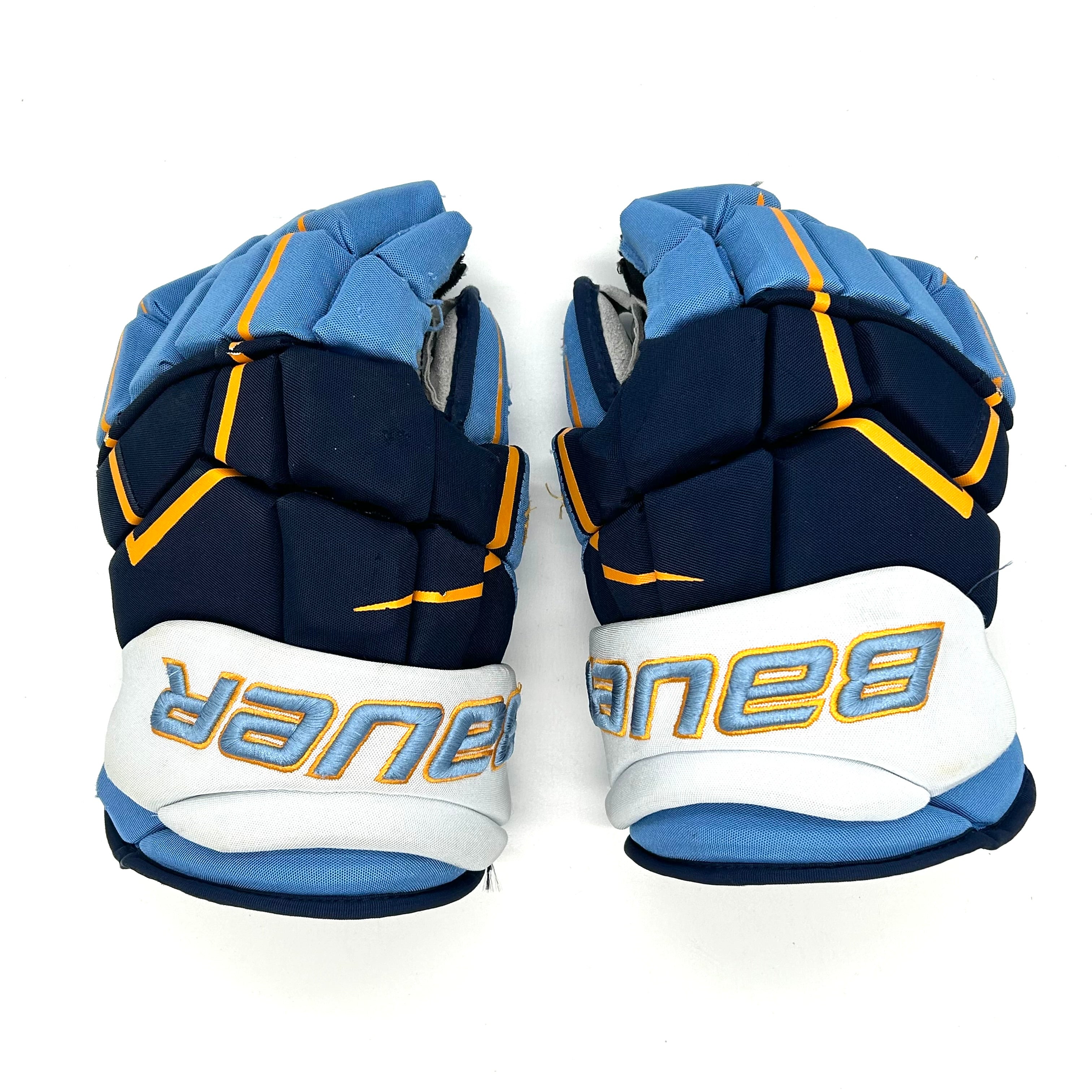 Bauer Supreme Ultrasonic - Used Pro Stock Glove (Blue/Yellow)