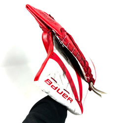 Bauer Supreme Mach - Gant de gardien senior Pro Stock d'occasion (blanc/rouge)