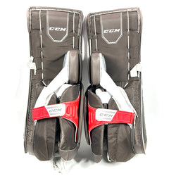 CCM Extreme Flex 4 - Jambières de gardien de but senior Pro Stock d'occasion (marron/rouge)