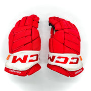 CCM HGJS - Gants Pro Stock d'occasion (rouge/blanc)