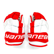 Bauer UltraSonic - Gants Pro Stock d'occasion (blanc/rouge)