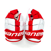 Bauer UltraSonic - Gants Pro Stock d'occasion (blanc/rouge)
