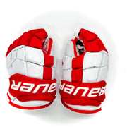 Bauer UltraSonic - Gants Pro Stock d'occasion (blanc/rouge)