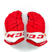 CCM HGJS - Gants Pro Stock d'occasion (rouge/blanc)