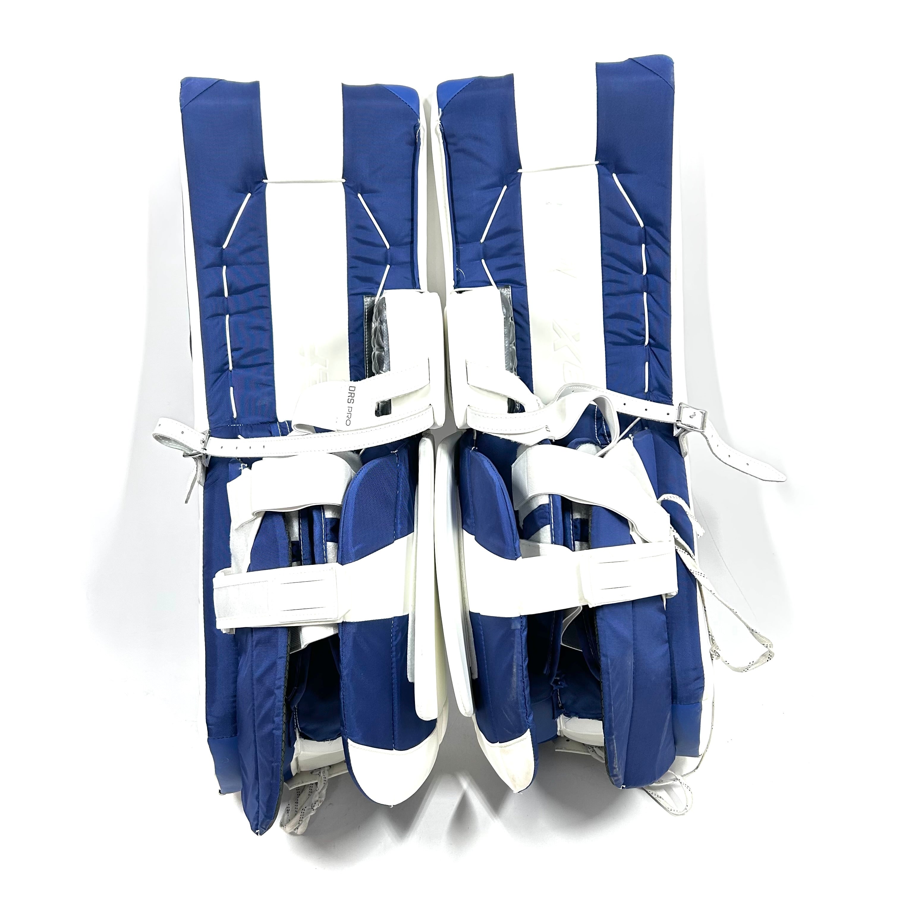 CCM Extreme Flex 6 - Used CHL Pro Stock Senior Goalie Pads (White/Blue)