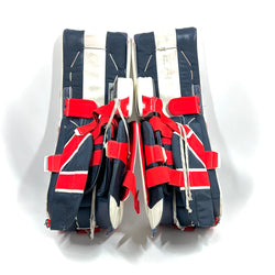 CCM Extreme Flex 6 - Ensemble complet de gardien de but senior AHL Pro Stock d'occasion (blanc/rouge/bleu)