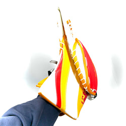 CCM Extreme Flex 5 - Gant de gardien de but professionnel de la LNH - (Rouge/Jaune/Blanc)