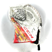 CCM Extreme Flex 5 - Gant de gardien de but CHL Pro Stock d'occasion (blanc/rouge/jaune)