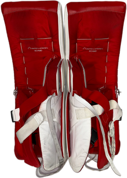 TRUE L12.2 - Jambières de gardien de but Pro Stock d'occasion (blanches/rouges)