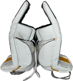 TRUE L12.2 - Jambières de gardien de but Pro Stock d'occasion (blanc/jaune/noir)