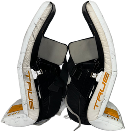 TRUE L12.2 - Jambières de gardien de but Pro Stock d'occasion (blanc/jaune/noir)