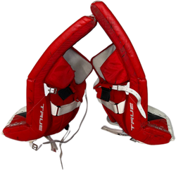 TRUE L20.1 - Jambières de gardien de but Pro Stock d'occasion (rouge/blanc/noir)