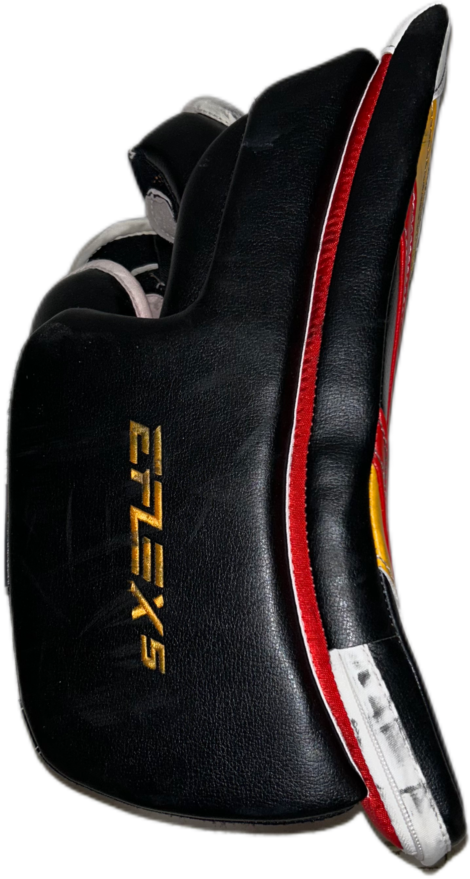 CCM Extreme Flex 5 - Ensemble complet de gardien de but Pro Stock d'occasion (blanc/noir/rouge/jaune)