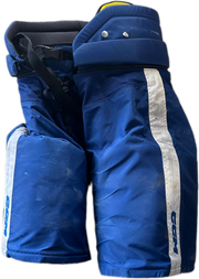 CCM HPTKXP - Pantalon de hockey Pro Stock de la LNH d'occasion - Maple Leafs de Toronto (bleu/blanc) n° 2